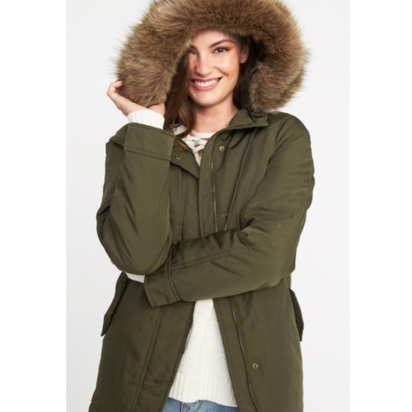 Old Navy Basil Pine Sherpa Utility Lined Anorak - Picture 6 of 6